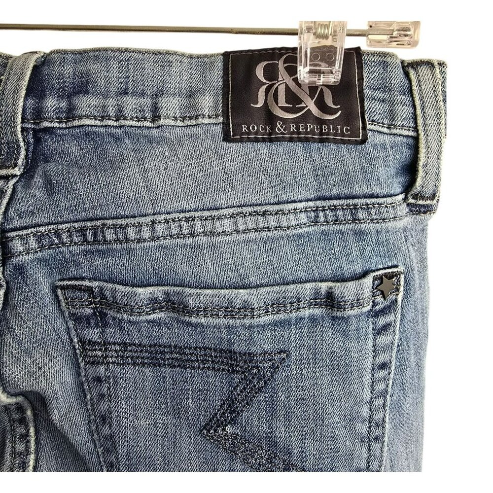 Rock & Republic Womens Size 10 Jeans With Embroidered Back Pockets JJ4209